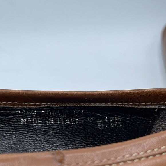 Coach Italy Leather Loafers Square Toe Buckle Brown 6.5B - Picture 12 of 12